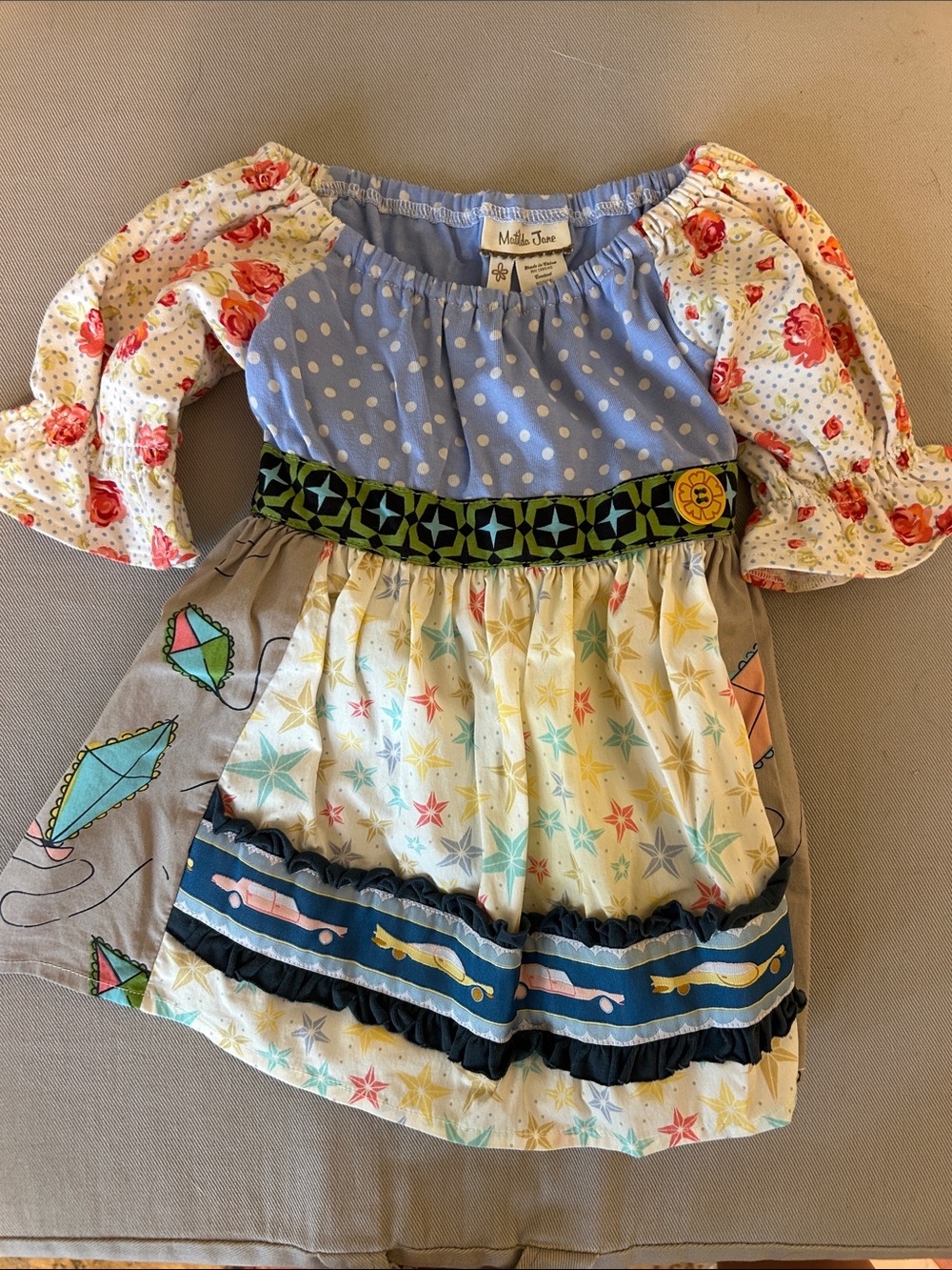 Matilda Jane Blue Polka & Floral Patchwork Dress